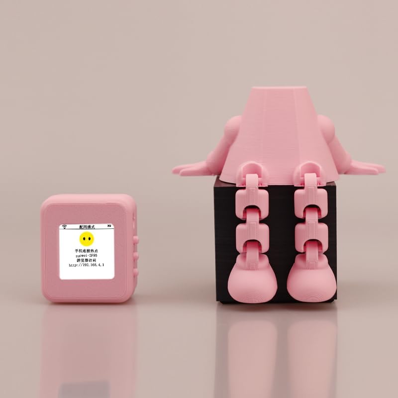 Mini Companion Robot Mini AI Voice Chat Robot - 1in Smart Color Screen with Wi-Fi, Voice Control, Emotional Interaction, Multiple Roles & Voice Cloning, Access to Large AI Model（Blue） (Pink)